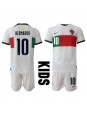 Portugalsko Bernardo Silva #10 Venkovní dres pro děti MS 2022 Krátký Rukáv (+ trenýrky)